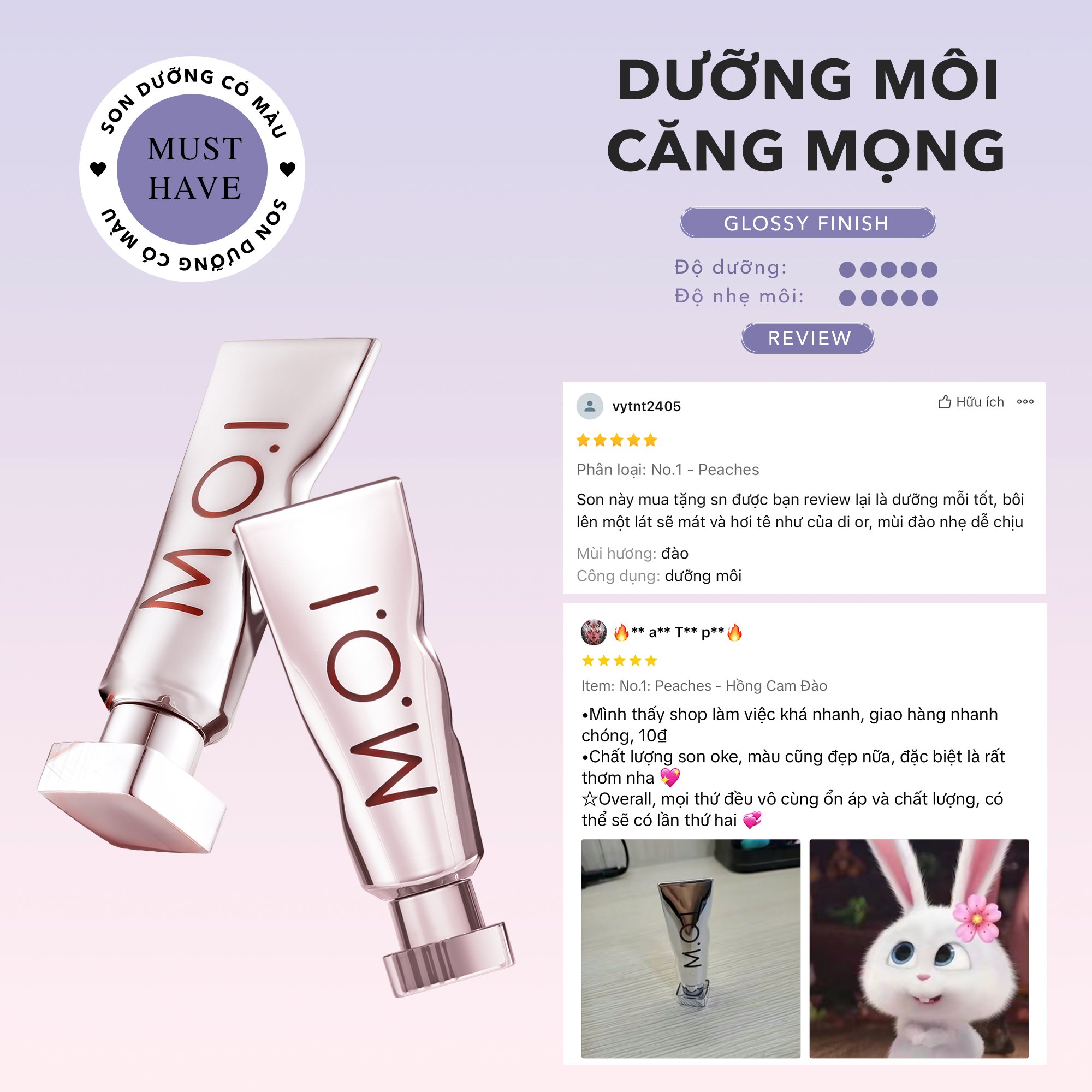  Son Dưỡng Có Màu Jelly Lipgloss M.O.I [HSD: T09.2025] 