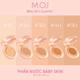  BỘ ĐÔI M.O.I PHẤN NƯỚC BABY SKIN CUSHION VÀ PHẤN PHỦ BABY SKIN POWDER 