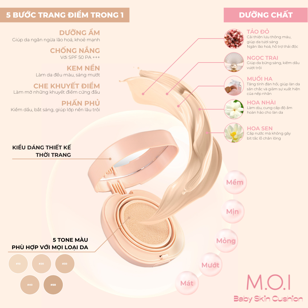  Phấn Nước M.O.I Baby Skin Cushion 