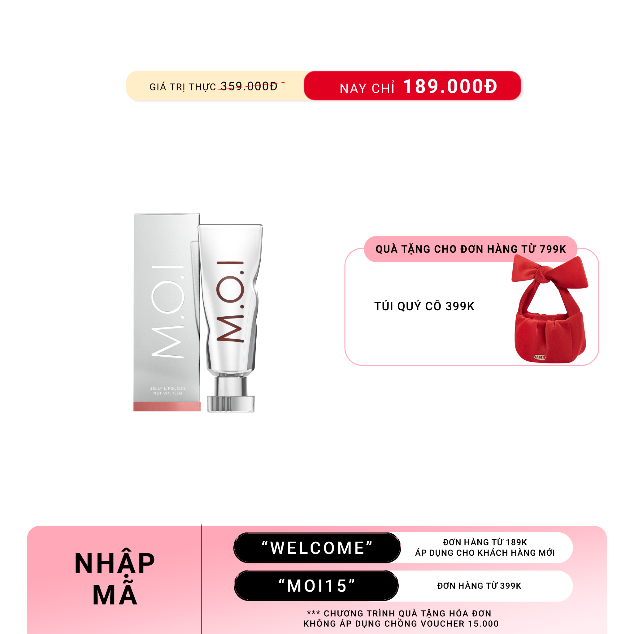  Son Dưỡng Có Màu Jelly Lipgloss M.O.I [HSD: T09.2025] 