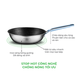 Chảo chống dính inox liền khối Elmich Trimax CZ EL-3838 size 28cm (Áp Dụng CBNV)