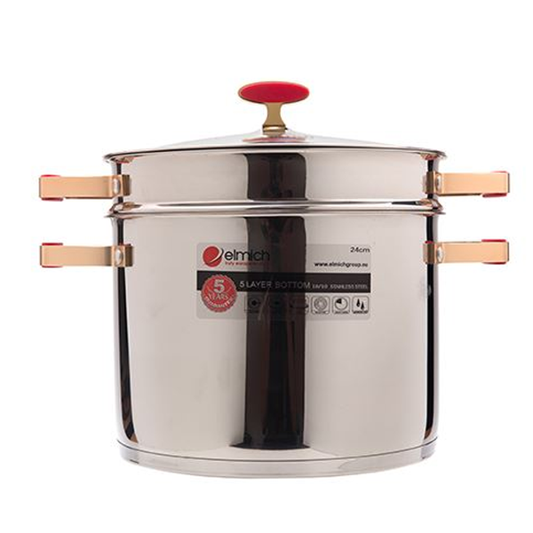 Nồi hấp ELMICH Inox 304 Red Velvet 24cm EL5585