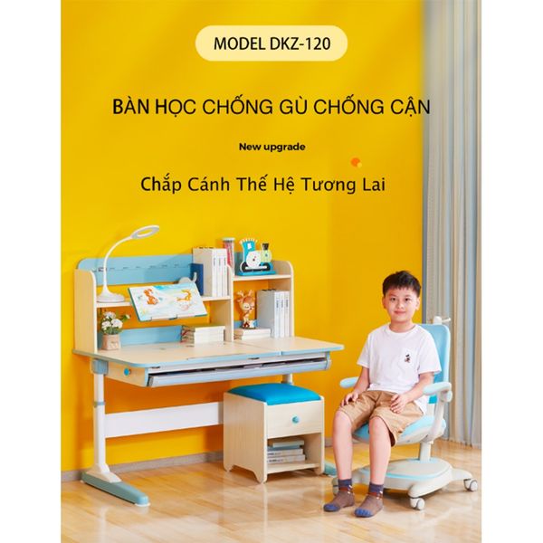 Bộ bàn học thông minh dài 120cm DKZ-120 và ghế ngồi học chống gù DSY-1002