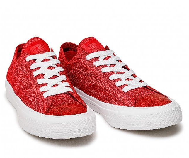  157593C - Converse Ox Low x Flyknit Shoes Sneakers Red White 