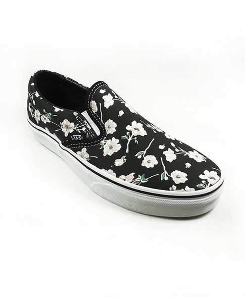  018DGXP - Vans Classic Slip On Vintage Floral Blue Garphite 