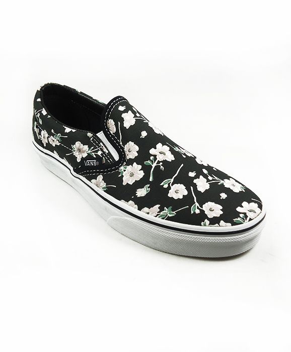  018DGXP - Vans Classic Slip On Vintage Floral Blue Garphite 
