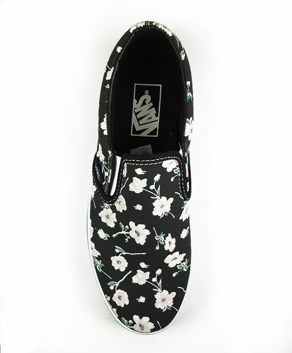  018DGXP - Vans Classic Slip On Vintage Floral Blue Garphite 