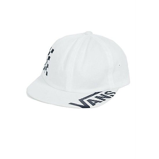  0A3HN7WHT - Vans Distort Jockey White Black Strapback Checkerboard Hat 