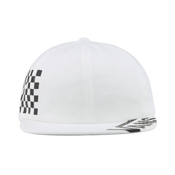  0A3HN7WHT - Vans Distort Jockey White Black Strapback Checkerboard Hat 