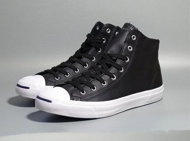  155718C - Converse Jack Purcell Leather Mid 'Black' 