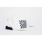  0A3HN7WHT - Vans Distort Jockey White Black Strapback Checkerboard Hat 