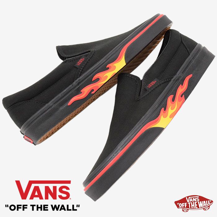  0A38F7Q8Q - Vans Classic Slip-On Flame Wall 