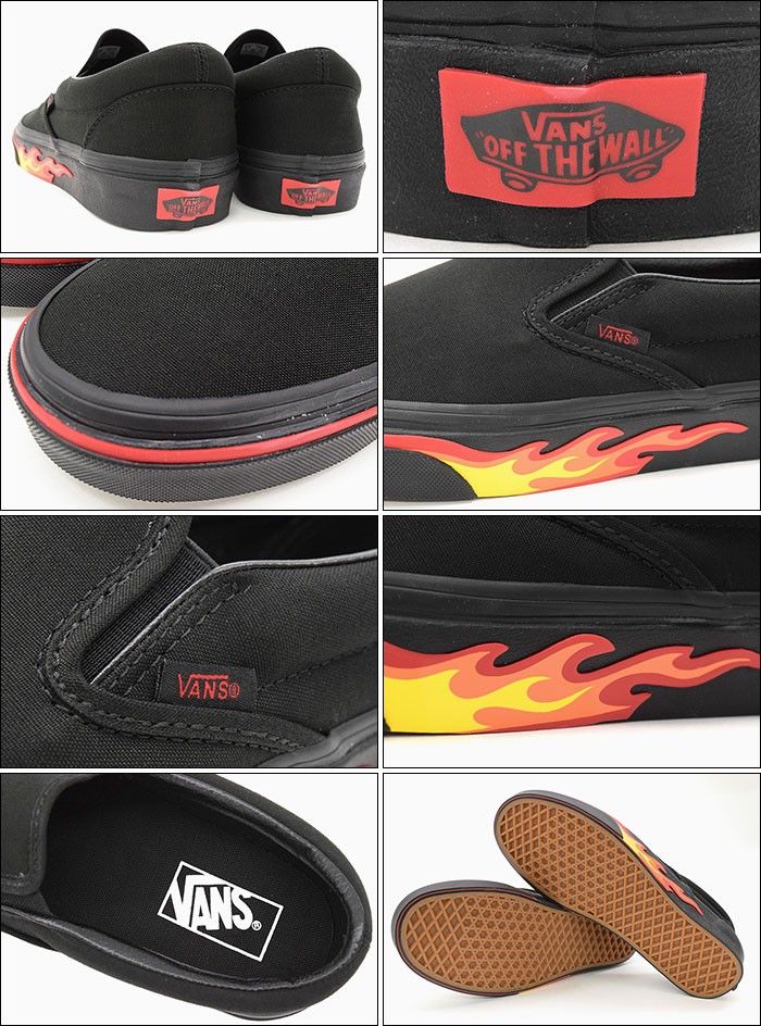  0A38F7Q8Q - Vans Classic Slip-On Flame Wall 