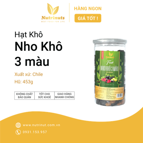 Nho sấy khô 3 màu Chile Nutrinut
