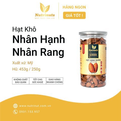 Nhân Hạt hạnh nhân rang Mỹ Nutrinut
