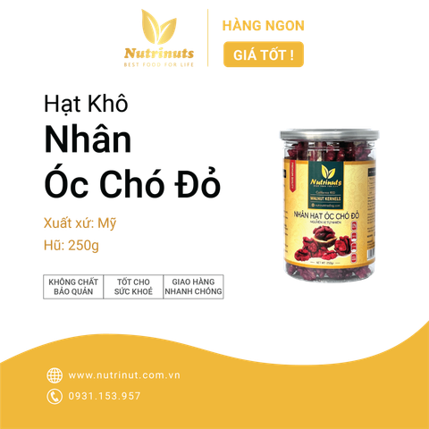 Nhân quả óc chó đỏ Mỹ Nutrinut