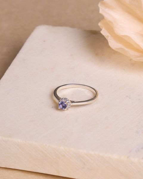  Faceted Tanzanite Sterling Ring 2 