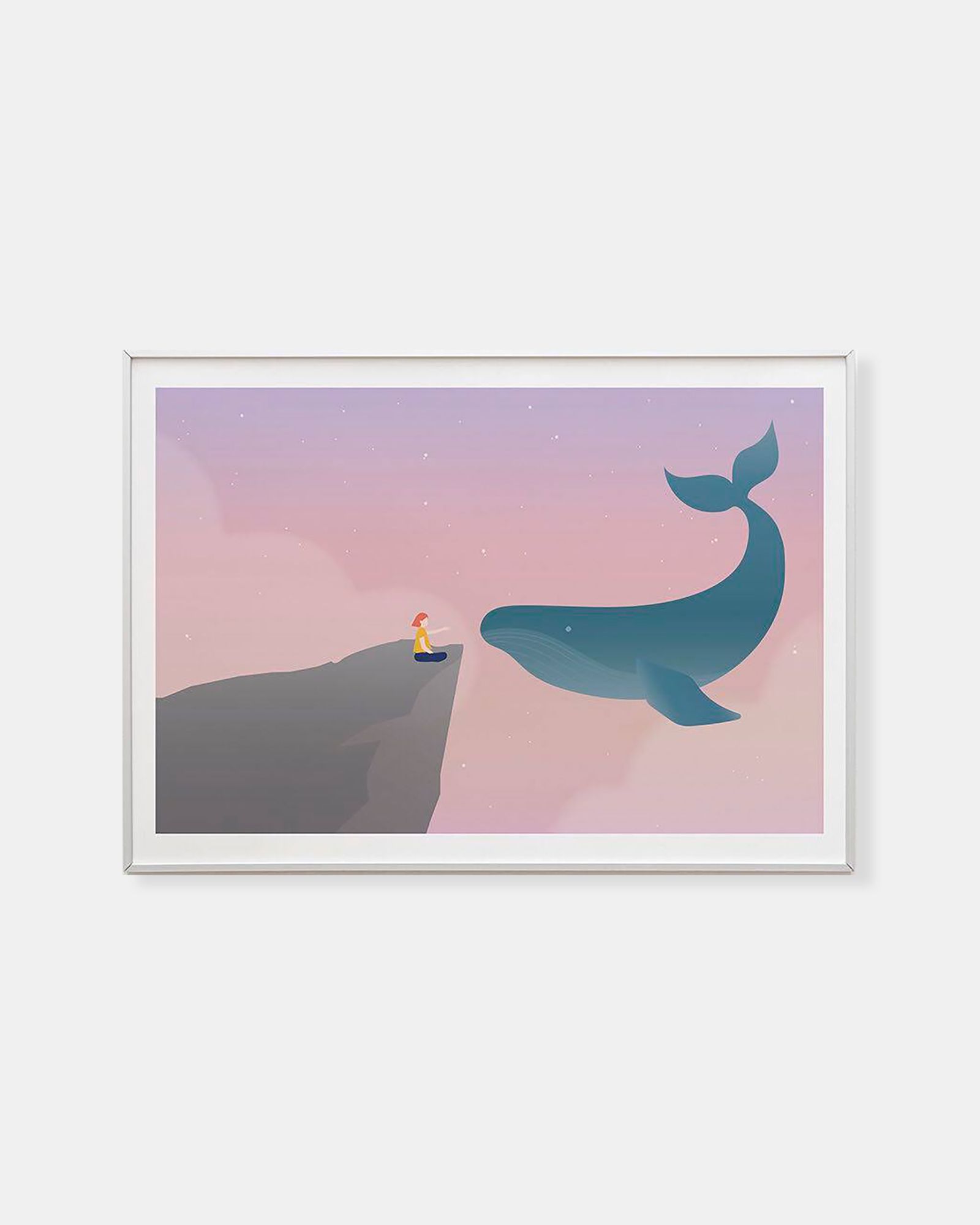  Whale Risograph Poster 