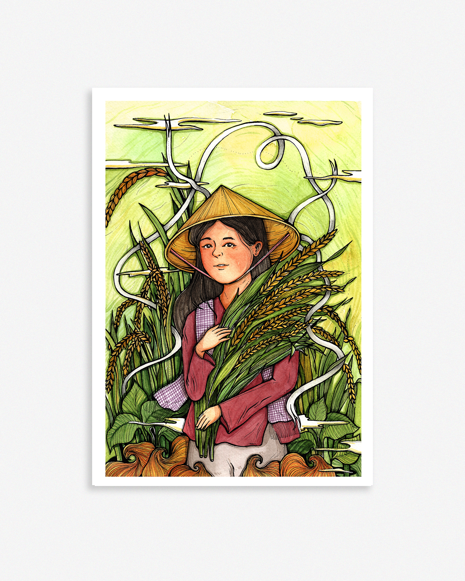  Harvesting Poster - Gặt Lúa 