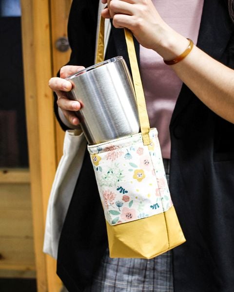  Yellow Floral Bottle Bag 