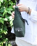  Green - Drip Coffee Canvas One-strap Cup Holder 