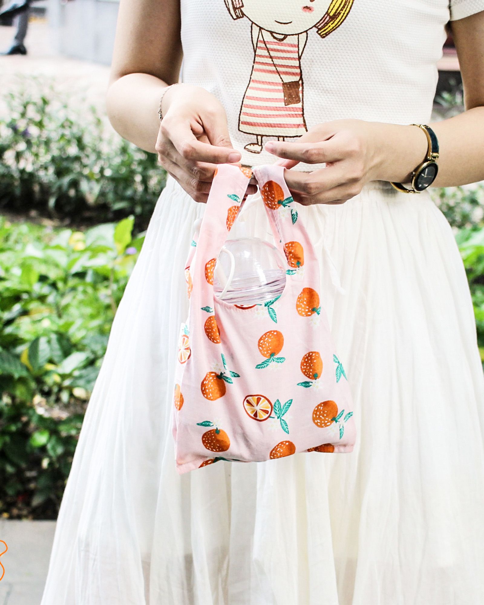  Pink Orange Double-strap Cup Holder 