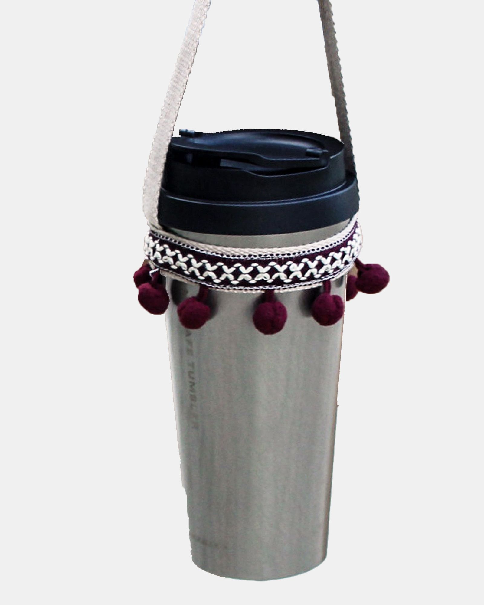  Red Wine Pompom Cup Holder 