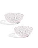  SPIN BOWL - CLEAR PINK STRIPE 