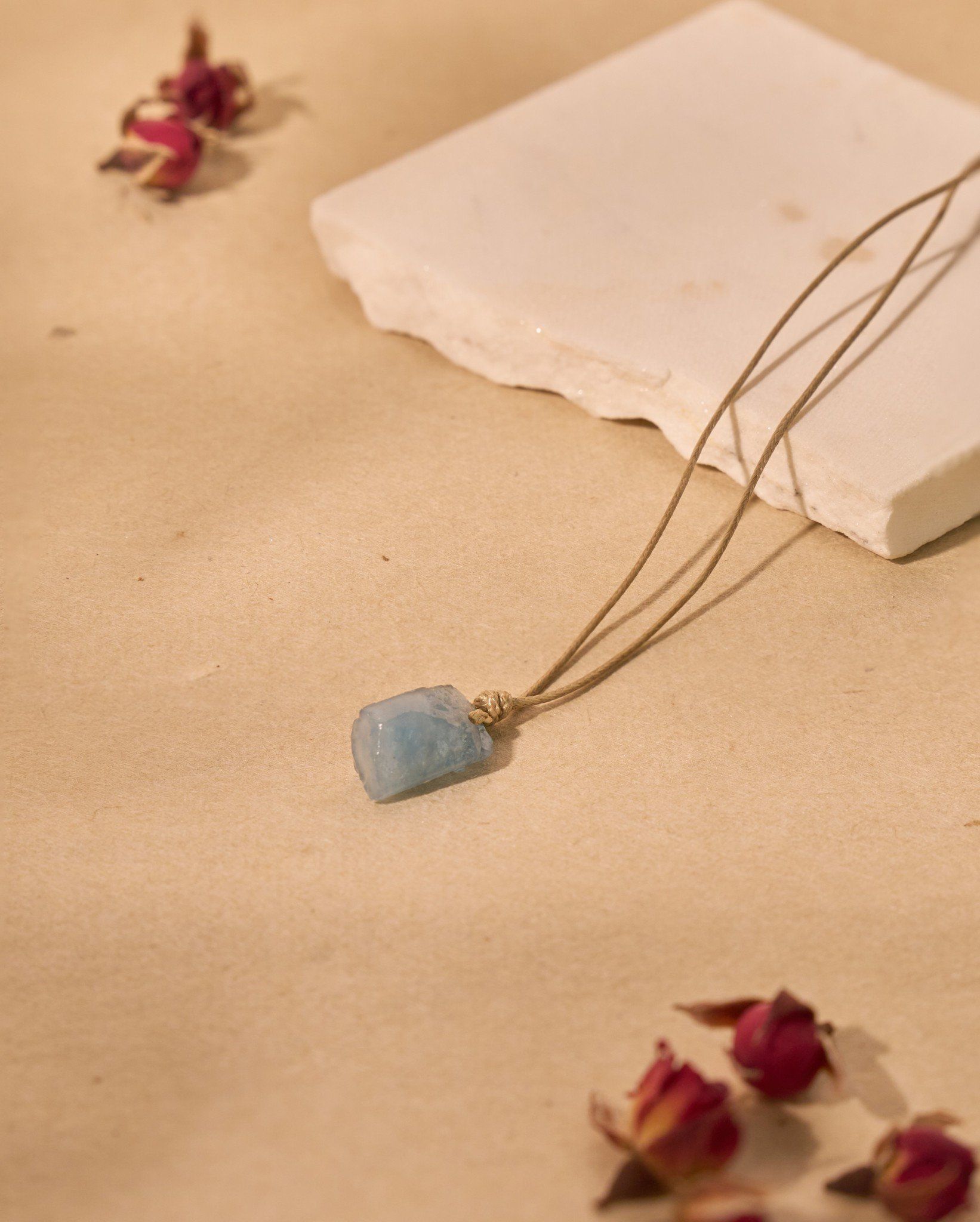  Minimalism Aquamarine necklace - 280 