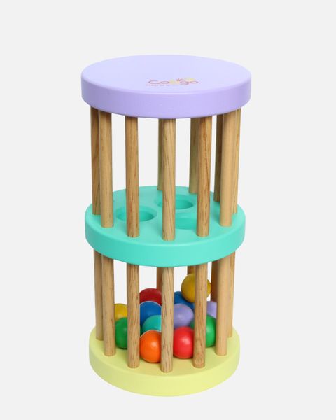  Wooden Rattle 2 Floors Tower - Trống Lắc Bi Hai Tầng 