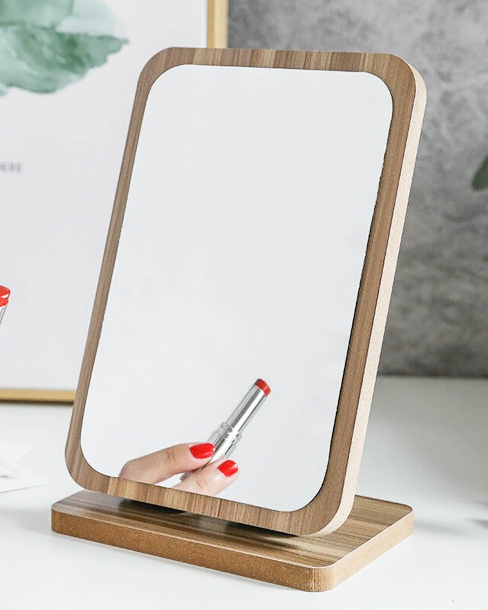  Large Wooden Table Mirror - Gương Gỗ Để Bàn Lớn 