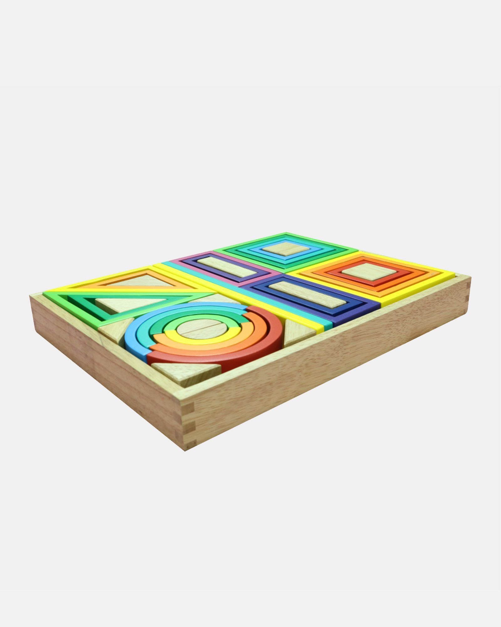  Wooden Rainbow Building Blocks Set - Bộ Xếp Hình Cầu Vồng 