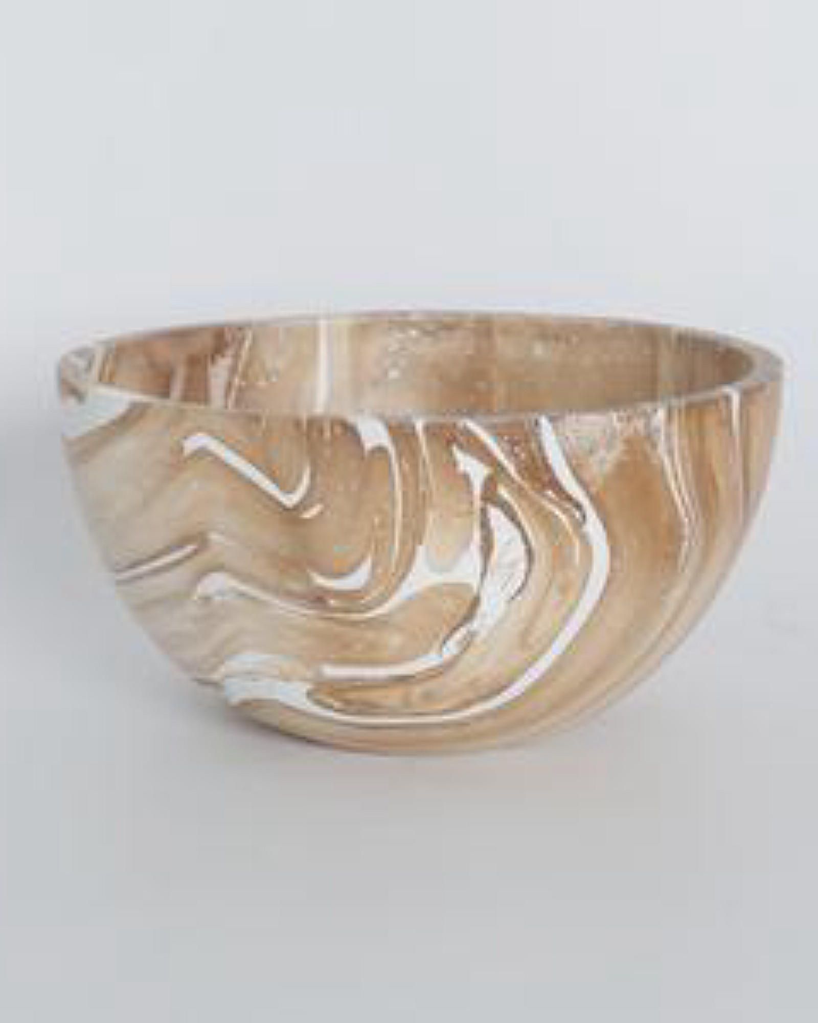  Mango Wood Bowl Marble Round Deep 