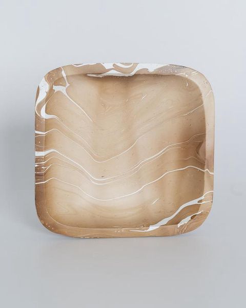  Mango Wood Bowl Marble Square Shallow 