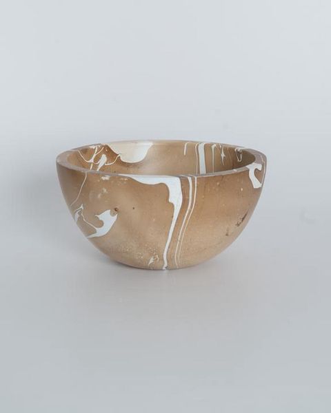  Mango Wood Bowl Marble Round Shallow 