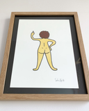  Babe Bright Finger, Risograph Print - Framed Artwork 