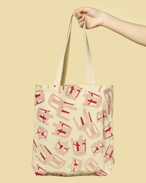  Stool Chair Tote Bag 35 x 45 - Red 