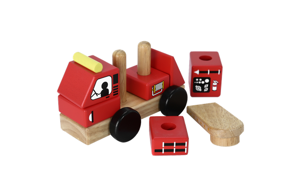  Wooden Stacking/Building Fire Fighting Truck - Xe Cứu Hoả Lắp Ráp 