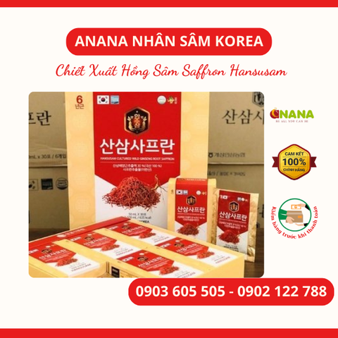  Chiết Xuất Hồng Sâm Núi Nhụy Hoa Nghệ Tây Saffron Hansusam 