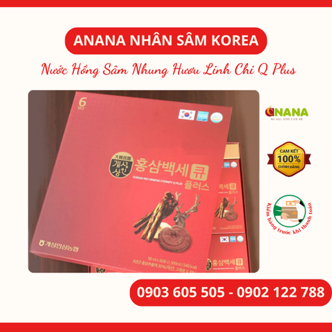  Nước Hồng Sâm Nhung Hươu Linh Chi Q Plus (50ml * 30 gói) 