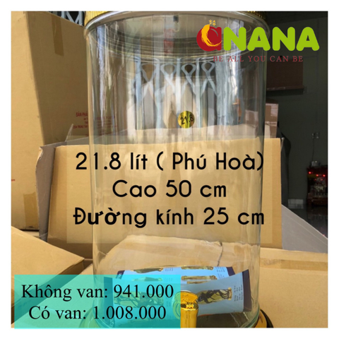  BÌNH THỦY TINH 21.8 LIT (PHÚ HÒA) 