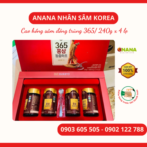  Cao hồng sâm đông trùng 240g x 4 lọ 