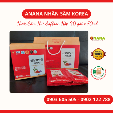  Nước Sâm Núi Saffron Hộp 20 gói x 70ml 