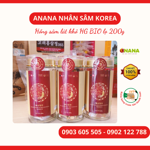  Hồng sâm lát khô HG BIO lọ 200g 