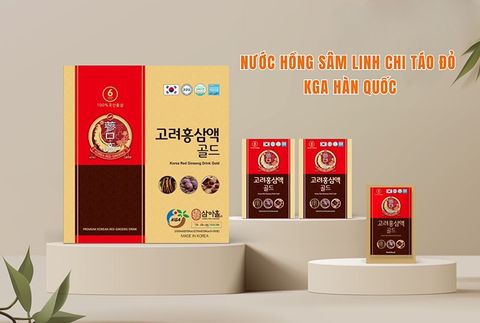  Nước Hồng Sâm Linh Chi Táo Đỏ Gold KGA 70ml x 30 Gói 