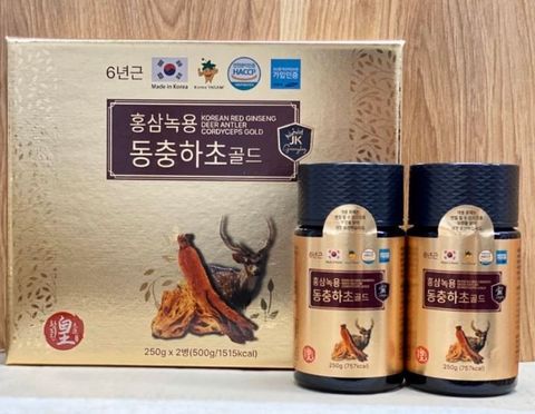  Cao hồng sâm nhung hươu đông trùng 250g x 2 lọ 