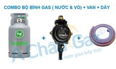 COMBO bộ bình gas ( nước & vỏ) + van + dây . Tặng Bếp Windo 718.