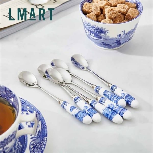  Spode - Blue Italian Teaspoons Set of 6 