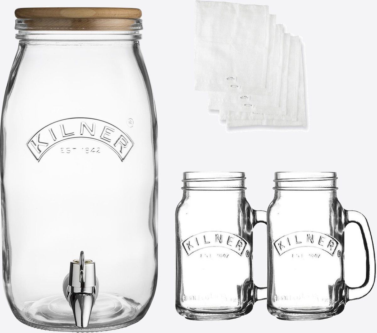  Kilner - Bộ Bình Nước Kilner Kombucha - 7 Món 