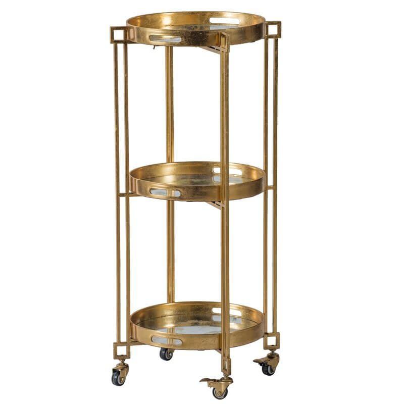  Bar Cart - Cris Metal Shelf Polished Gold 